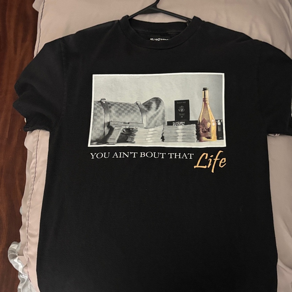 Black Graphic Tee with Bold Design